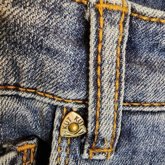 KUT from The Kloth Raw Hem Distressed Capri Cropped Peddle Pusher Jean Size 4 - Picture 5 of 14